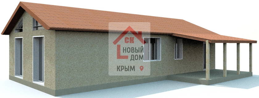 Проект НД-9961 дом 100 м.кв 3 спальни 7 на 14