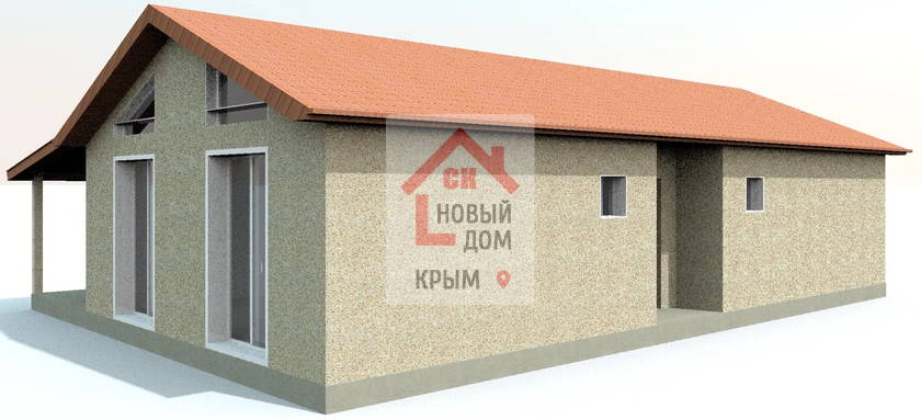 Проект НД-9961 дом 100 м.кв 3 спальни из газобетона