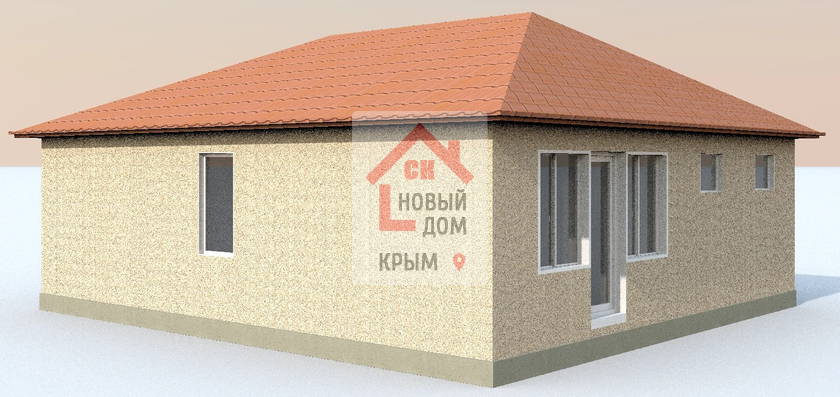 Проект НД-9416 дом 88 м.кв из газобетона